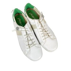PLAE Unisex Mulberry Men's 10/Women's 11.5 White Leather Lace up Sneakers